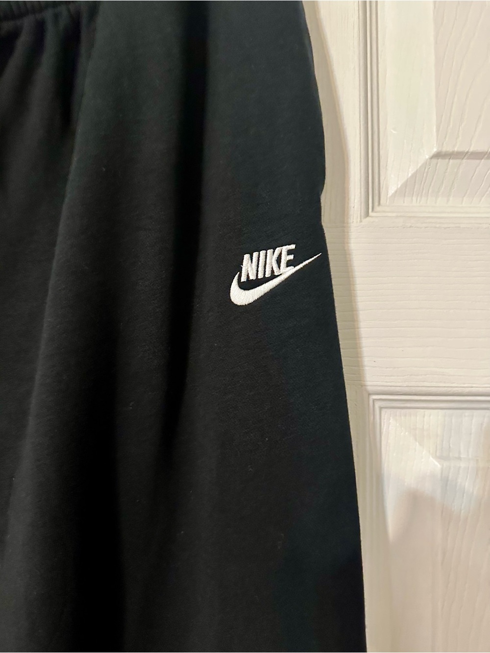 Nike Black Track Joggers with White Swoosh